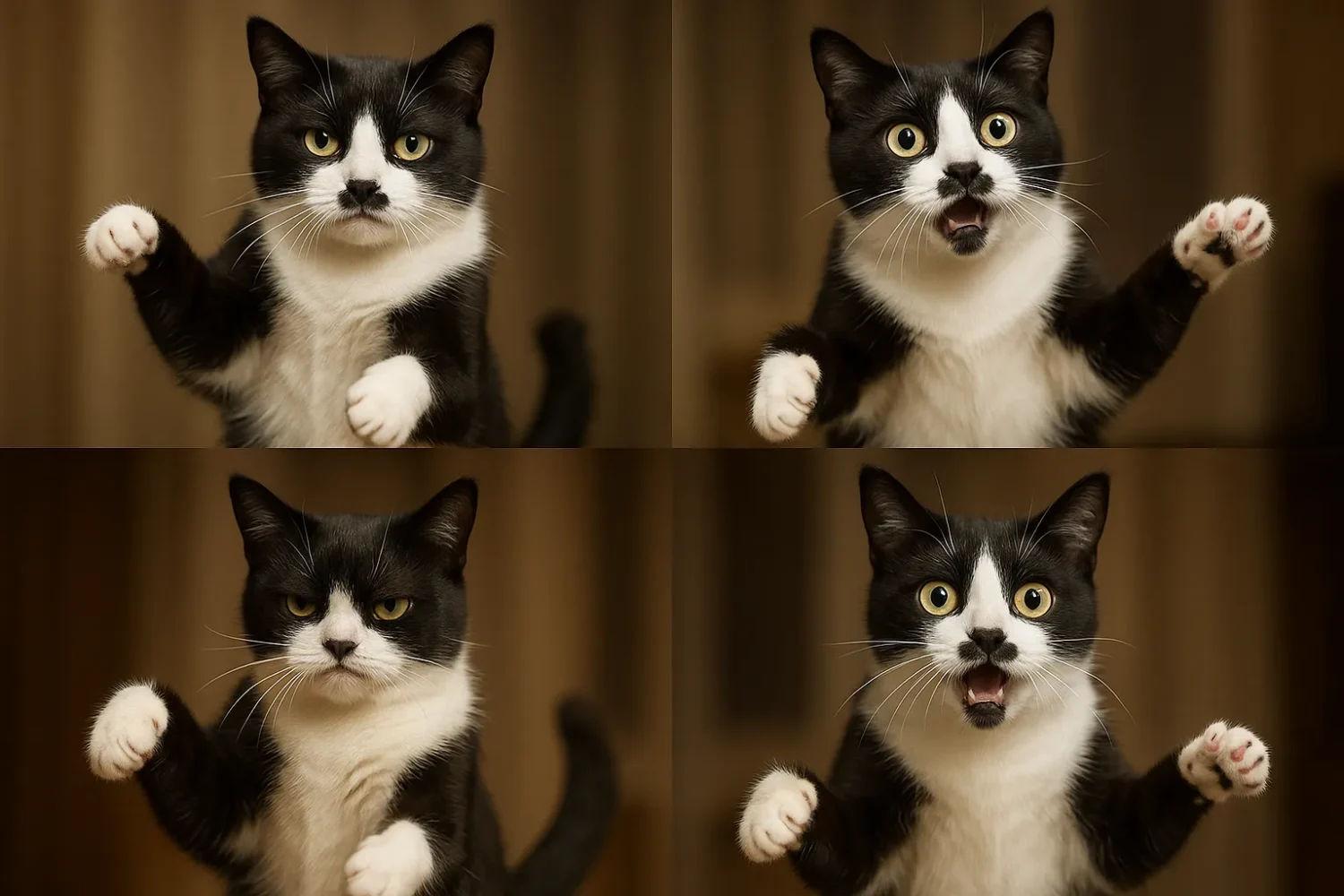 Collage of AI generated cat