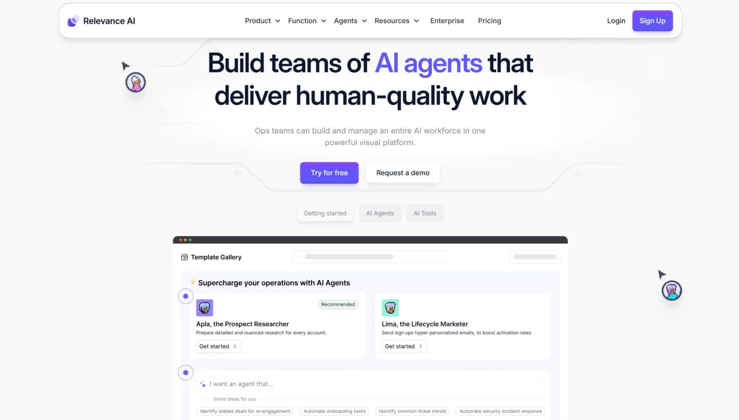 image of relevance AI interface