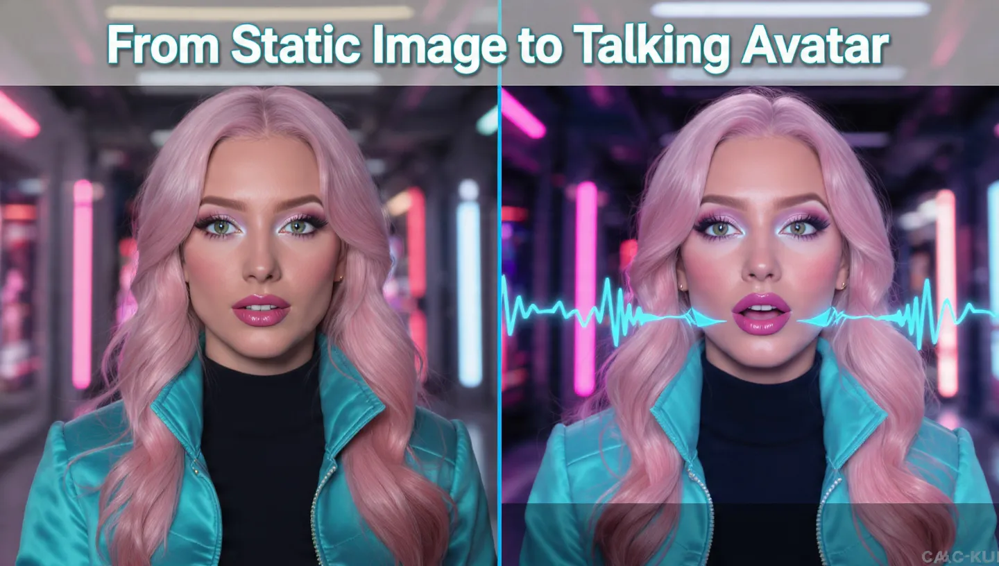 before and after image of AI influencer 