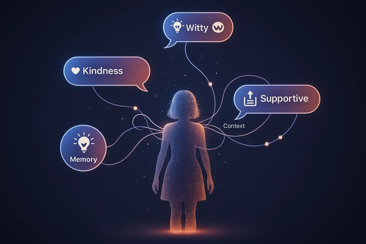 n image of digital persona traits of AI girlfriend Chatbot